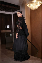 Load image into Gallery viewer, Black Lehenga Saree