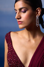 Load image into Gallery viewer, Burgundy Drape Saree