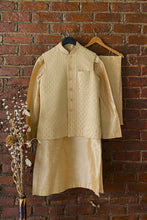 Load image into Gallery viewer, Beige Kurta, Vest and Pant set