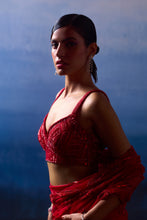 Load image into Gallery viewer, RUBY RED NET SAREE