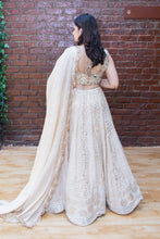 Load image into Gallery viewer, Beige Mukaish and Mirror Work Lehenga Set
