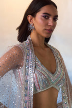 Load image into Gallery viewer, GREY ORGANZA CAPE SET