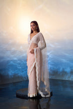 Load image into Gallery viewer, LIGHT PEACH NET SAREE