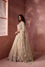 Load image into Gallery viewer, IVORY ORGANZA LEHENGA SET