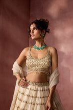 Load image into Gallery viewer, CREAM ORGANZA LEHENGA SET