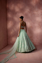 Load image into Gallery viewer, MINT GREEN NET LEHENGA SET