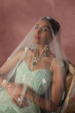 Load image into Gallery viewer, MINT GREEN NET LEHENGA SET