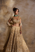 Load image into Gallery viewer, GOLD CUTWORK LEHENGA SET
