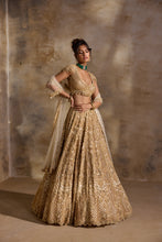 Load image into Gallery viewer, GOLD CUTWORK LEHENGA SET