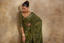 Load image into Gallery viewer, OLIVE GREEN SAREE BLOUSE