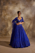 Load image into Gallery viewer, ELECTRIC BLUE LEHENGA CHOLI DUPATTA