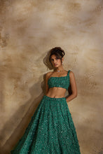 Load image into Gallery viewer, FOREST GREEN LEHENGA CHOLI DUPATTA