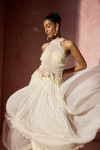 Load image into Gallery viewer, IVORY PLEATED SKIRT AND HALTER SET