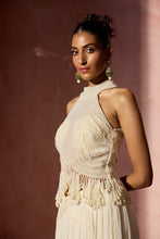 Load image into Gallery viewer, IVORY PLEATED SKIRT AND HALTER SET
