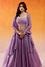 Load image into Gallery viewer, Lavender Embroidered Lehenga Set