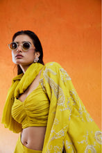 Load image into Gallery viewer, Daisy Yellow Embroidered Jacket Sharara Set