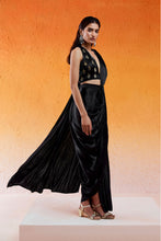 Load image into Gallery viewer, BLACK EMBELLLISHED & EMBROIDERED LEHENGA SET