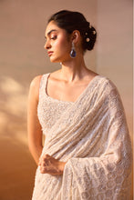 Load image into Gallery viewer, IVORY GEORGETTE HEAVY SAREE