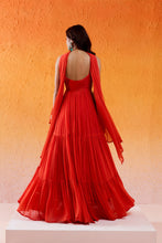 Load image into Gallery viewer, Scarlet Red Embroidered Anarkali Set