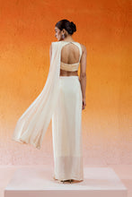 Load image into Gallery viewer, Ivory Embroidered Saree Set