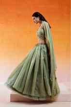 Load image into Gallery viewer, Pista Green Embroidered Lehenga Set