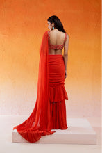 Load image into Gallery viewer, Scarlet Red Embroidered Saree Set