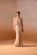 Load image into Gallery viewer, PEACH SKIRT SET WITH IVORY WORK