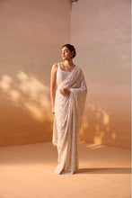 Load image into Gallery viewer, IVORY GEORGETTE HEAVY SAREE