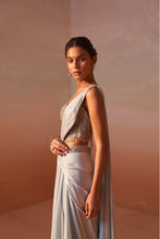 Load image into Gallery viewer, POWDER BLUE DRAPED SAREE