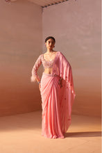 Load image into Gallery viewer, PINK DRAPED SAREE