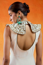 Load image into Gallery viewer, Ivory pilgrimmed collar embroidered gown