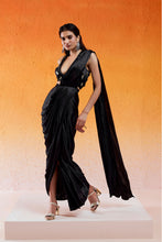 Load image into Gallery viewer, BLACK EMBELLLISHED & EMBROIDERED LEHENGA SET