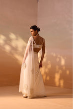 Load image into Gallery viewer, IVORY PEARL WORKED DRAPED SAREE