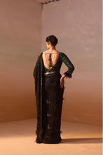 Load image into Gallery viewer, BLACK AND GREEN GEORGETTE SAREE