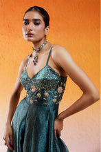 Load image into Gallery viewer, Metallic Teal Blue Jumpsuit