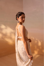Load image into Gallery viewer, IVORY GEORGETTE HEAVY SAREE