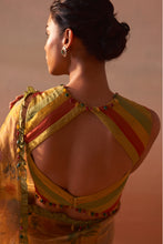 Load image into Gallery viewer, YELLOW PRINTED ORGANZA SAREE