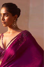 Load image into Gallery viewer, PURPLE DRAPED SAREE