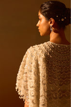 Load image into Gallery viewer, 3PCS WHITE CAPE WITH DRAPED SAREE