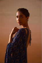 Load image into Gallery viewer, NAVY BLUE GEOMETRIC SAREE