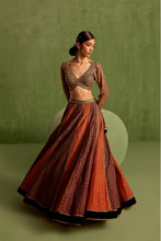 Load image into Gallery viewer, black and rust lehenga set