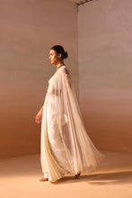 Load image into Gallery viewer, IVORY PEARL WORKED DRAPED SAREE