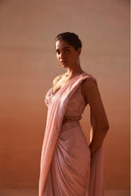 Load image into Gallery viewer, ROSE PINK DRAPED SAREE
