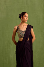 Load image into Gallery viewer, black pre draped saree