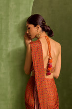 Load image into Gallery viewer, rust pre drpaed saree
