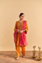 Load image into Gallery viewer, Fareeha - Orange Kurta with Salwar