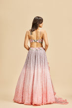 Load image into Gallery viewer, BLUSH TO LILAC SHADED LEHENGA SET