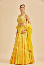 Load image into Gallery viewer, YELLOW OMBRE LEHENGA SET