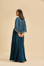 Load image into Gallery viewer, MIDNIGHT BLUE PLEATED LEHENGA