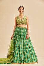 Load image into Gallery viewer, BOTTLE GREEN BADHNI LEHENGA SET